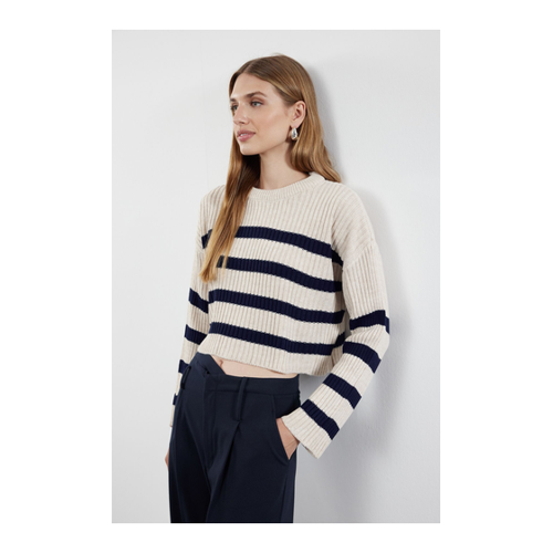 Bild von Trendyol Collection Kurzer Strickpullover Mit Streifen In Steinoptik - für Damen - S