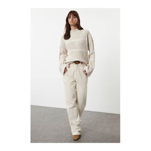 Bild von Trendyol Collection Gestreifter Strickpullover Mit Weiter Passform Stein für Damen - L