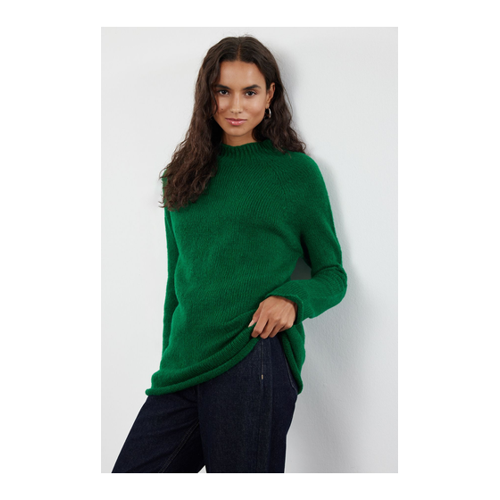 Bild von Trendyol Collection Grüner, Nahtloser, Weicher Strickpullover Mit Stehkragen – für Damen - M