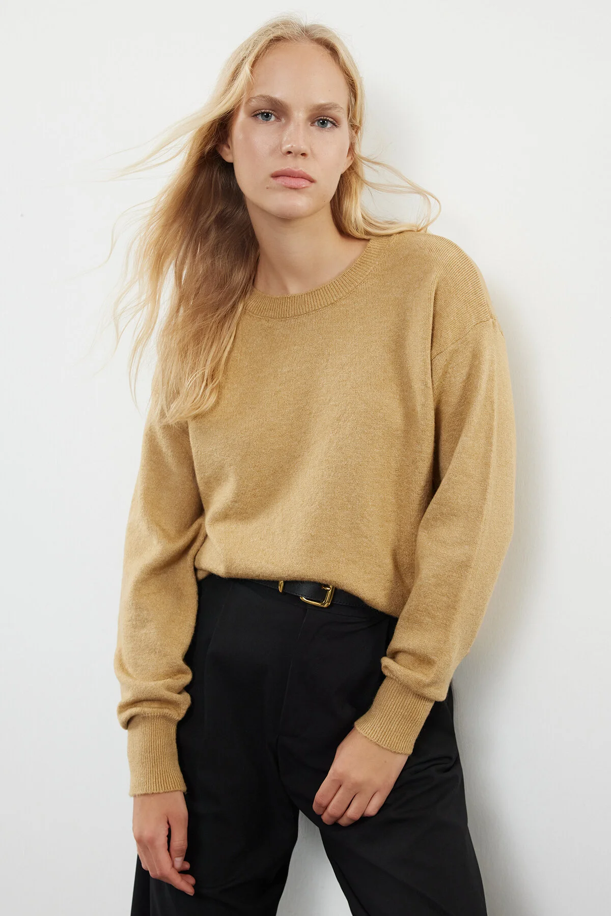 Bild von Trendyol Collection Beiger Wollstrickpullover Mit Weiter Passform - für Damen - S