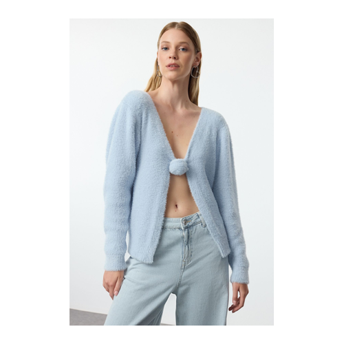 Bild von Trendyol Collection Blaue Strickjacke Mit Rosendetail - für Damen - L