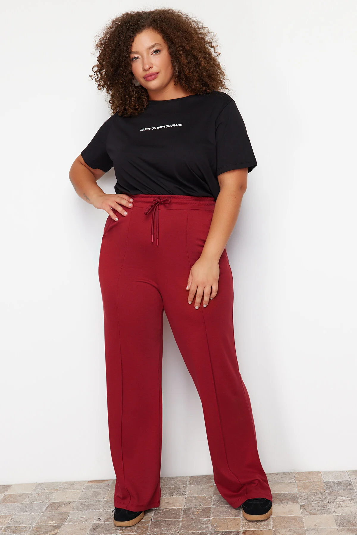 Bild von Trendyol Curve Burgundrot für Damen - XL