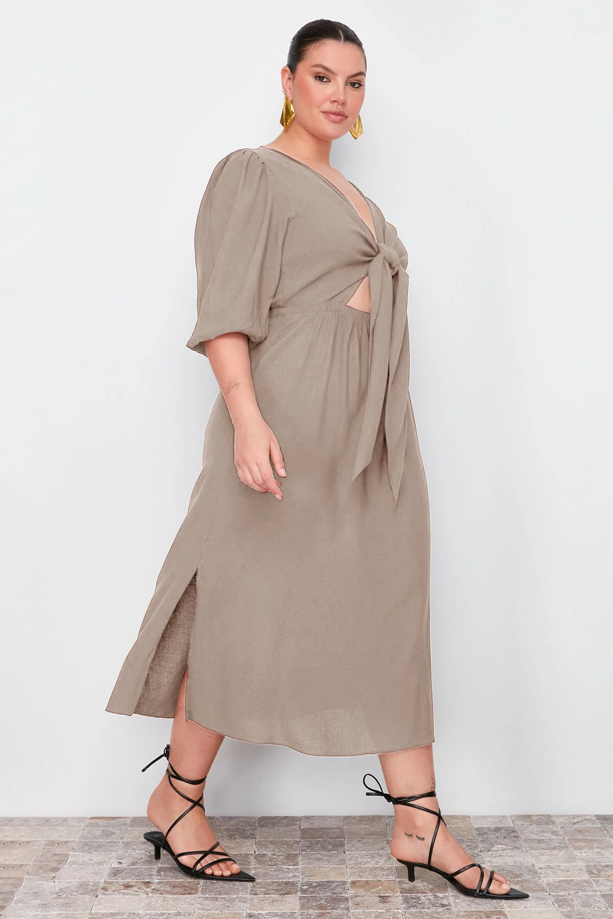Bild von Trendyol Curve A-linien-kleid Aus Gewebtem Nerz - für Damen - 50