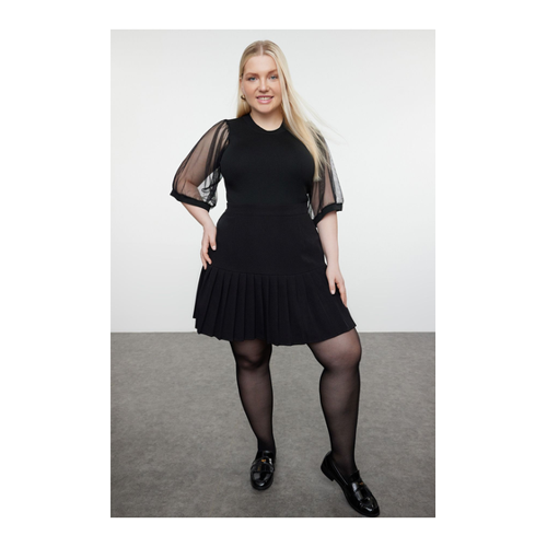 Bild von Trendyol Curve Transparente Schwarze Strickbluse für Damen - 4XL