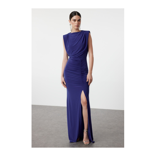 Bild von Trendyol Collection Langes Drapiertes Saks-abendkleid für Damen - Größe 42