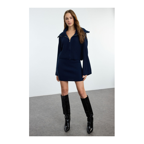 Bild von Trendyol Collection Marineblaues Strickset Mit Umlegekragen für Damen - S