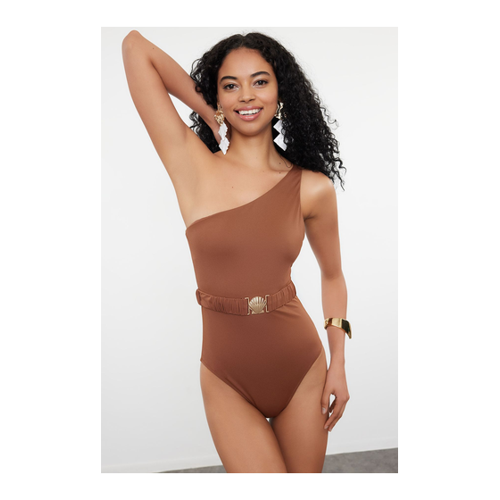 Bild von Trendyol Collection One-shoulder Premium Braun Badeanzug Accessoire für Damen - 38