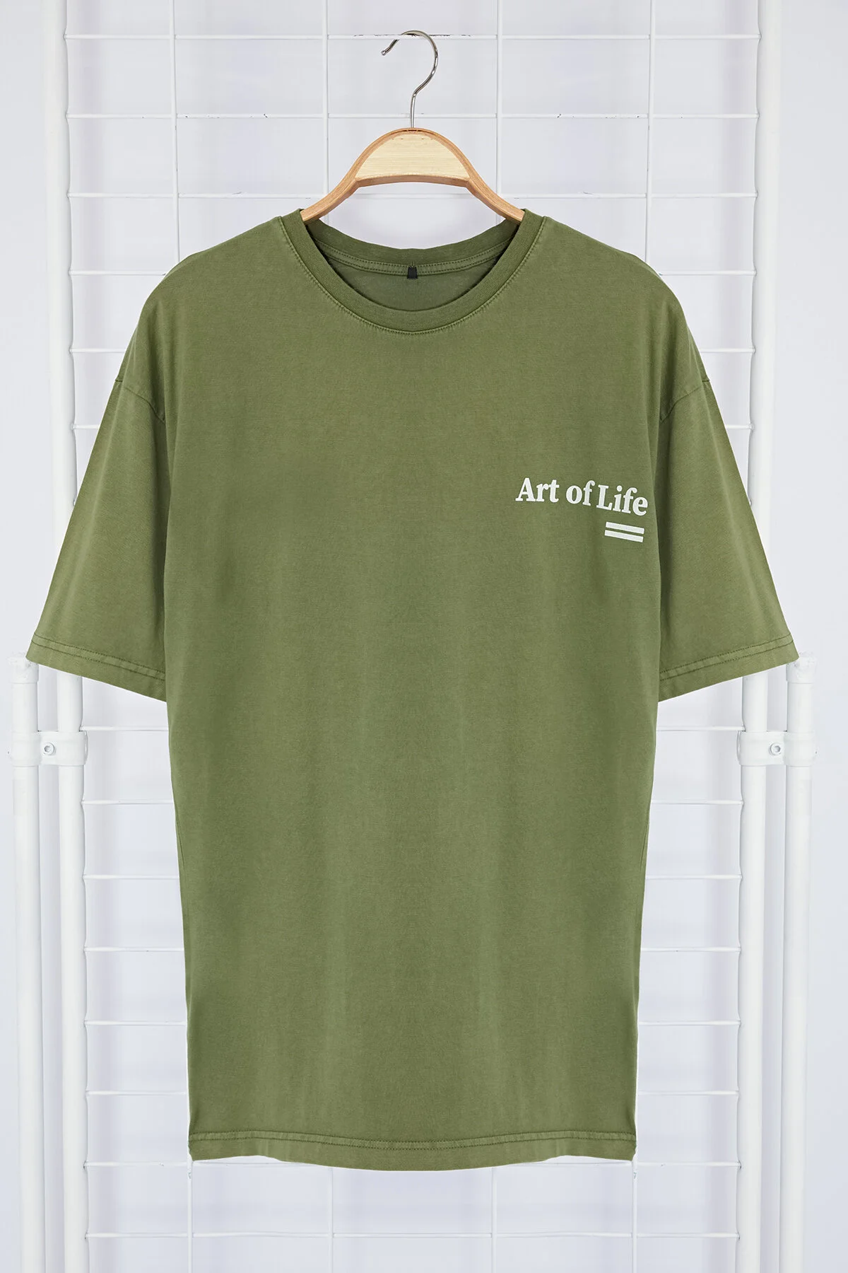 Bild von Trendyol Collection Khakifarbenes, Übergroßes, Bedrucktes Baumwoll-t-shirt - für Herren - L