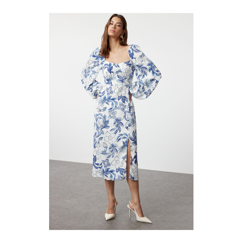 Bild von Trendyol Collection Blaues Midikleid mit Blumendruck für Damen – 40