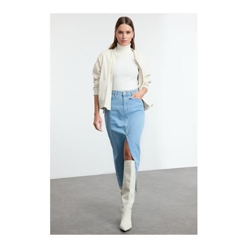 Bild von Trendyol Collection Blauer Geschlitzter Maxi-Jeansrock für Damen - 36