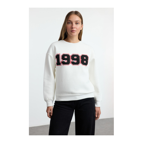 Bild von Trendyol Collection Ecrufarbenes Fleece-Sweatshirt für Damen