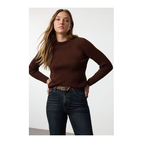 Bild von Trendyol Collection Weicher Strickpullover Braun für Damen