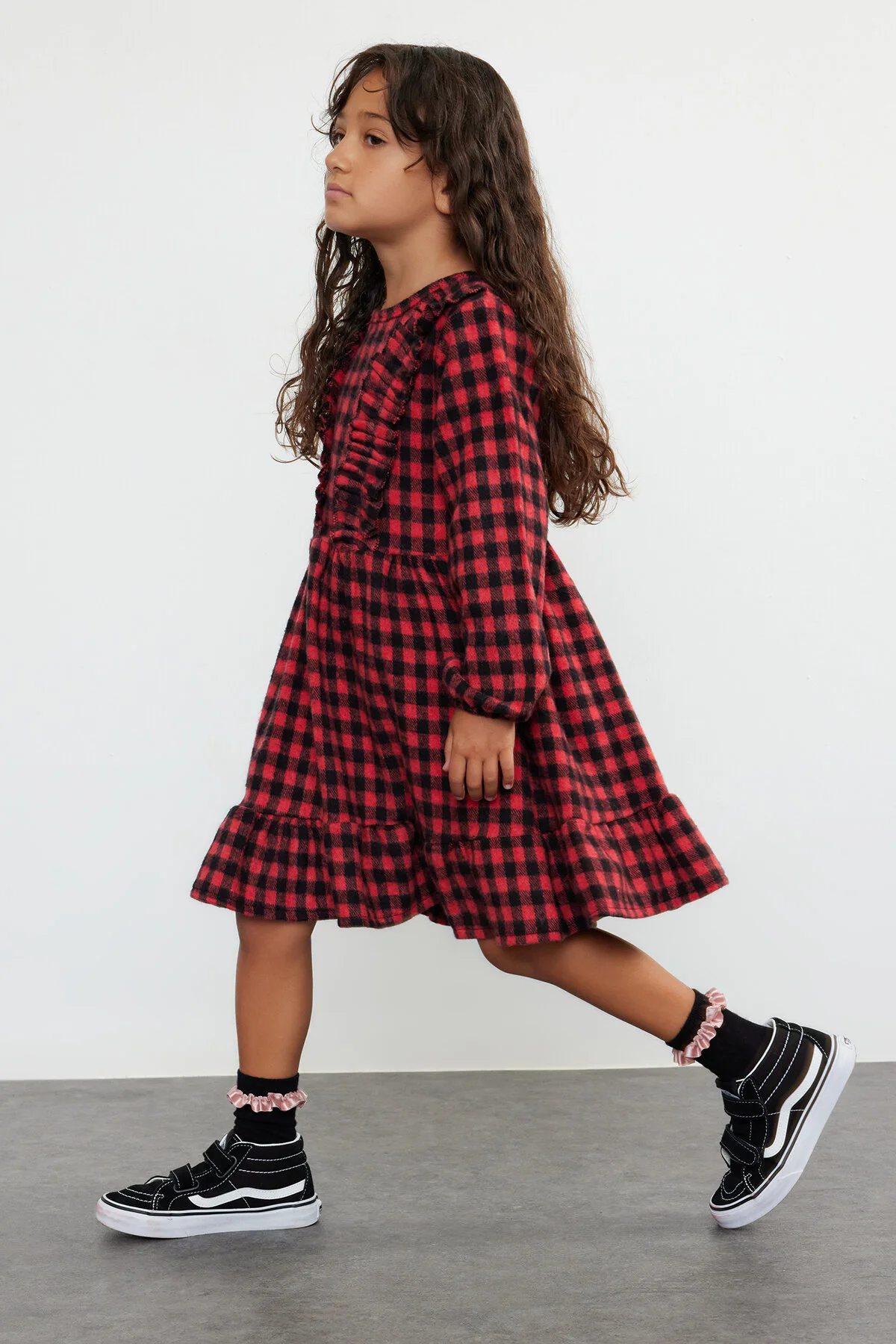 Bild von TRENDYOLKIDS Rotes Kariertes Normales Kleid Für Mädchen - für Damen - 4–5 Jahre