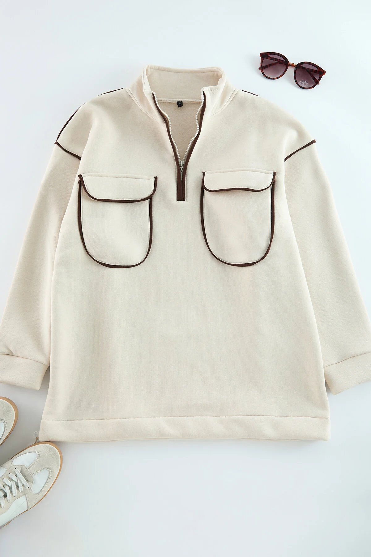 Bild von Trendyol Modest Modest Fashion Sweatshirt Beige Oversized für Damen - M