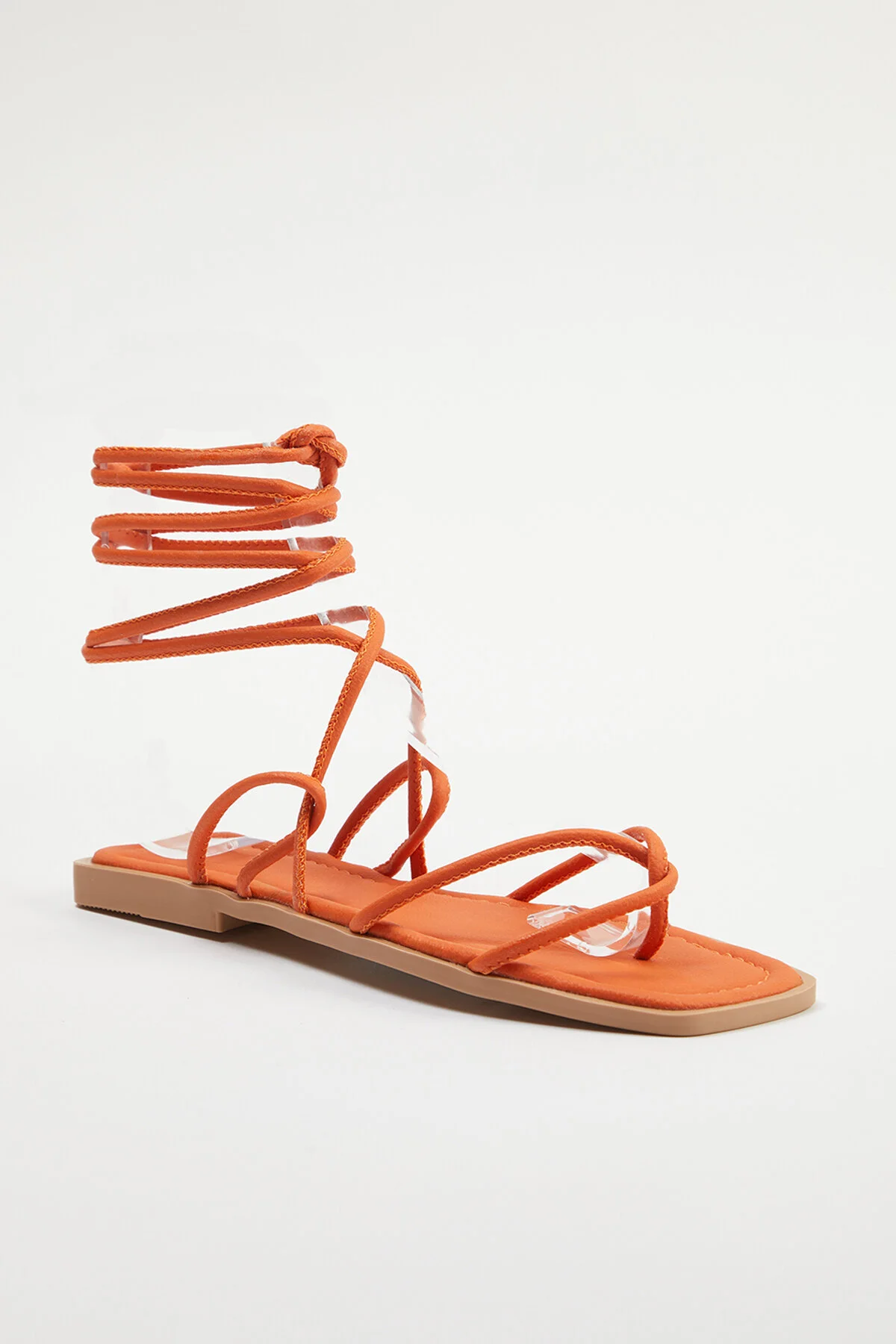 Bild von TRENDYOL SHOES Flip Flops Orange Sandalen Mit Schnürdetail für Damen - 38