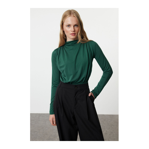Bild von Trendyol Collection Smaragdgrüner, Geraffter Bodysuit für Damen