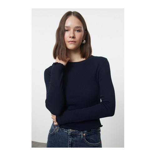 Bild von Trendyol Collection Marineblaue Strick-Kurzbluse für Damen