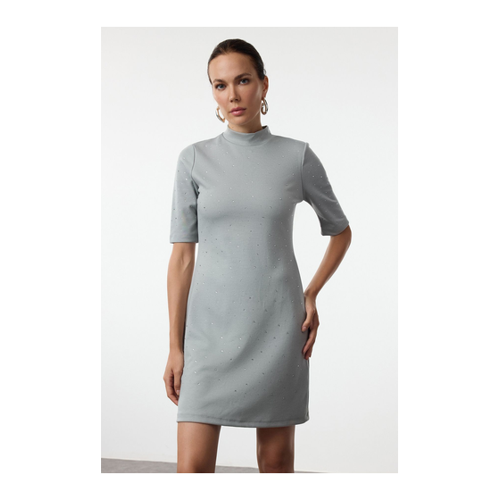 Bild von Trendyol Collection Helles Anthrazitfarbenes Mini-Bleistiftkleid für Damen