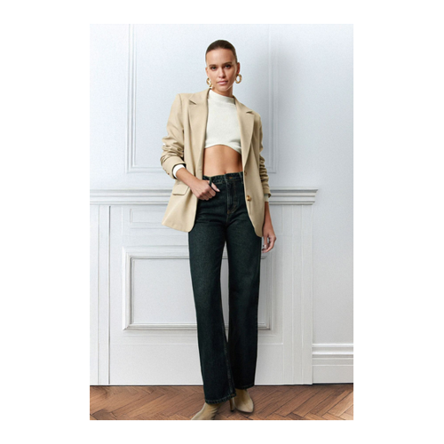 Bild von Trendyol Collection Dunkelblaue Jeans mit Hoher Taille und Weitem Bein für Damen - 38