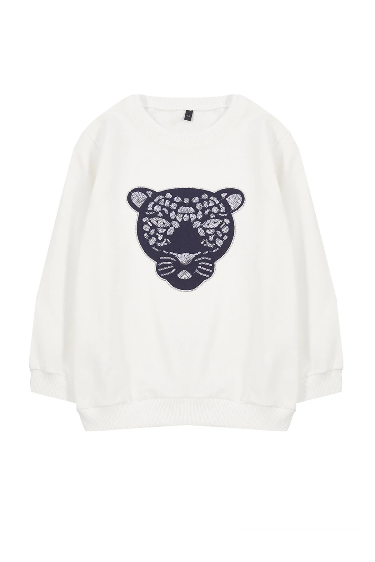 Bild von TRENDYOLKIDS Ecru-saison-sweatshirt Für Jungen – Dünnes Tigermuster, Baumwolle für Damen - 4–5 Jahre