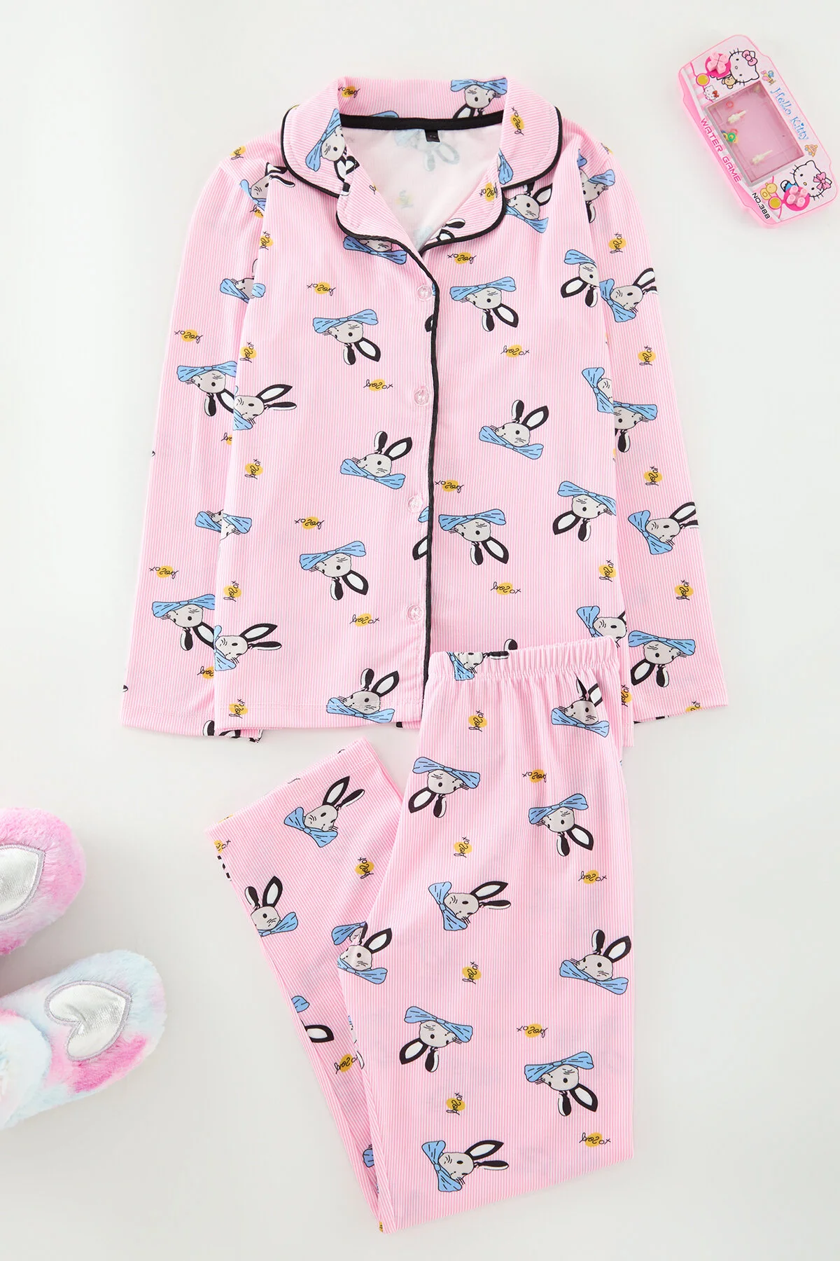 Bild von TRENDYOLKIDS Rosa Bedrucktes Strick-pyjama-set Für Mädchen Tkdaw25au00125 für Damen - 11–12 Jahre