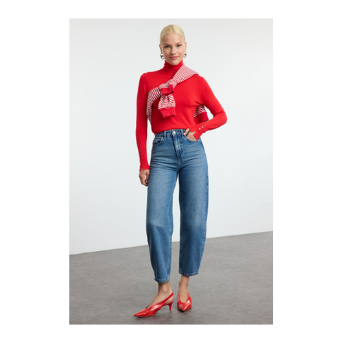 Bild von Trendyol Collection Blaue Barrel-Jeans mit Hoher Taille für Damen