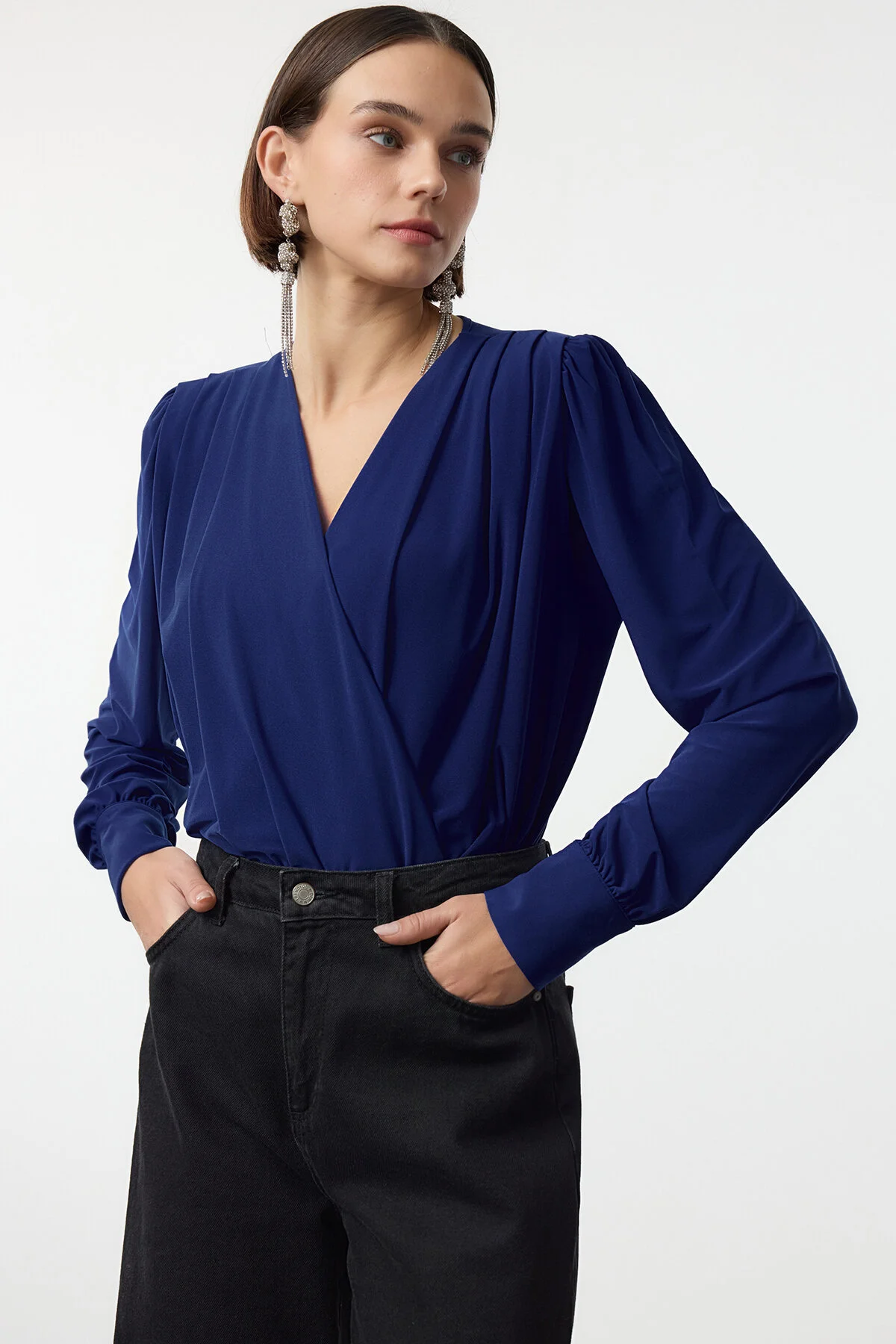 Bild von Trendyol Collection Saks Wickel-strickbody Mit Druckknopfverschluss für Damen - 36
