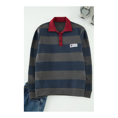 Bild von Trendyol Collection Anthrazitfarbenes, Gestricktes Baumwoll-Sweatshirt für Herren