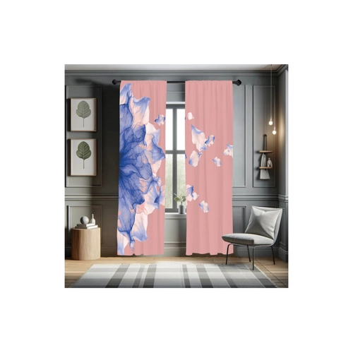 Bild von ABAKUHAUS Blume Vorhänge - 2 Panel Set, 150 x 175 cm