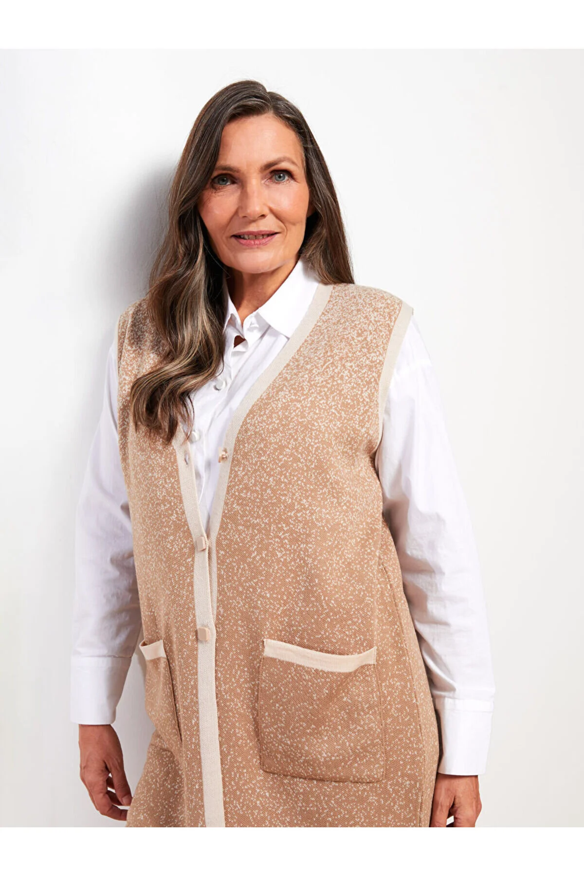 Bild von LC Waikiki Gemusterte Strickweste Mit V-ausschnitt für Damen - S