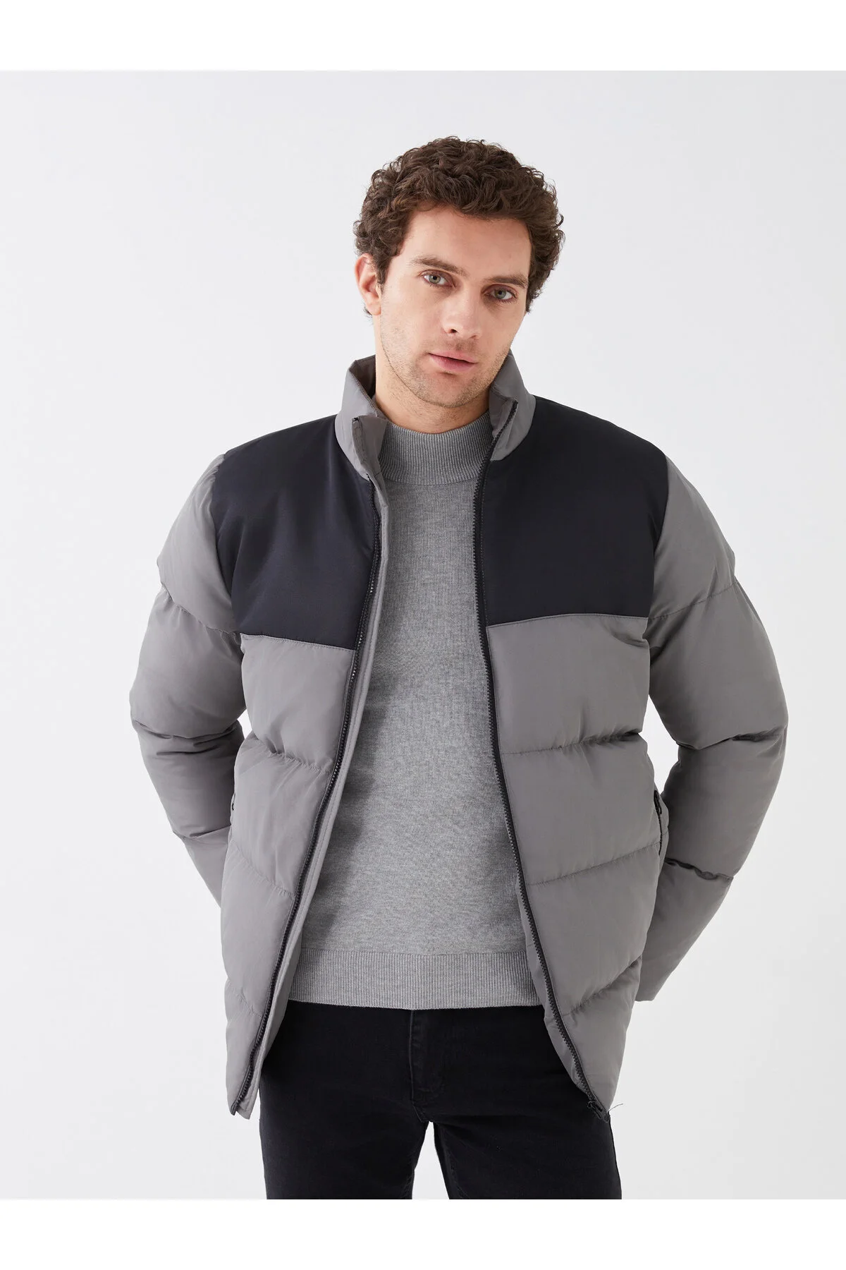 Bild von LC Waikiki Pufferjacke – Standardgröße, Stehkragen für Herren - M