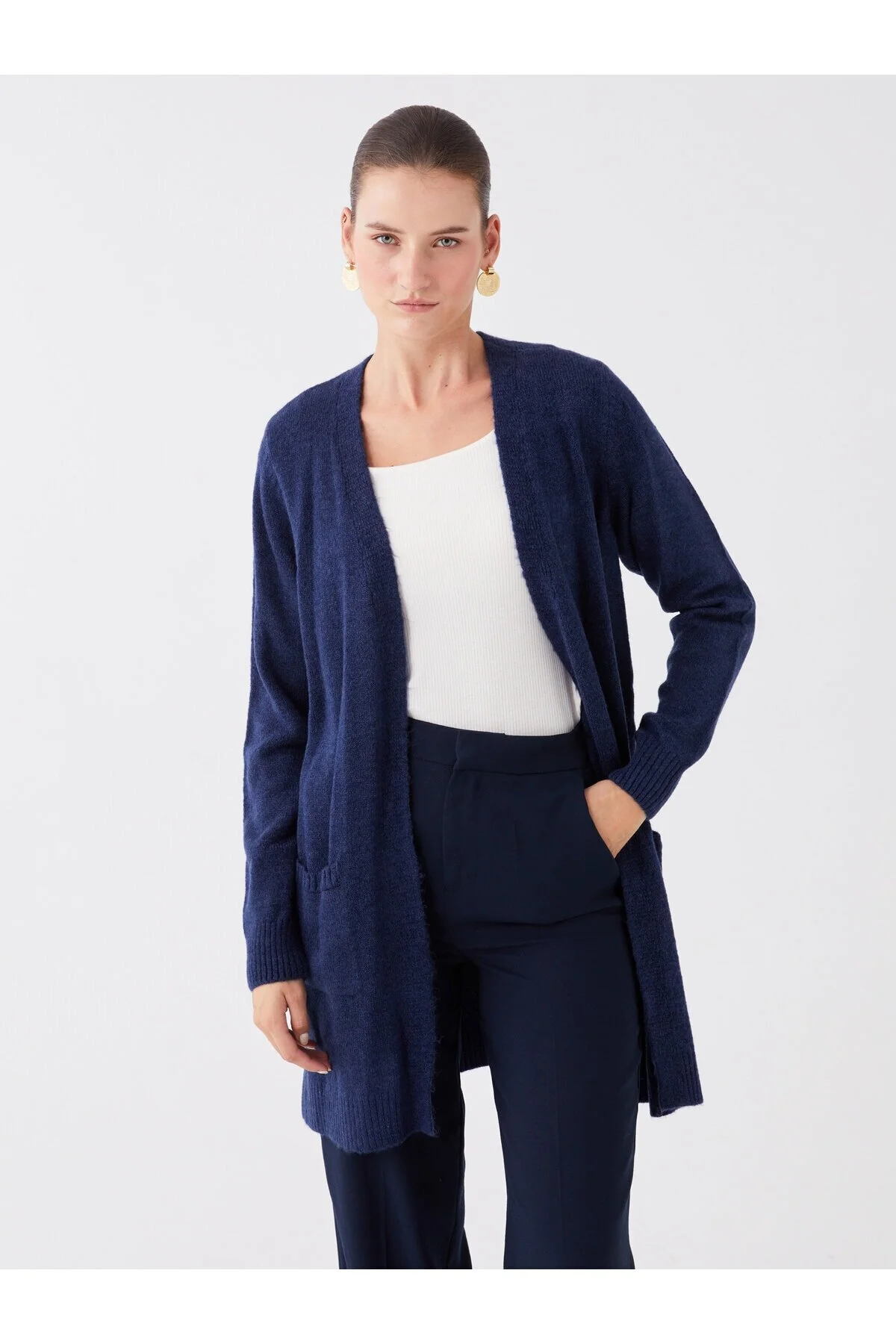 Bild von LC Waikiki Strickjacke – Schalkragen, Einfarbig, Lange Ärmel für Damen - M