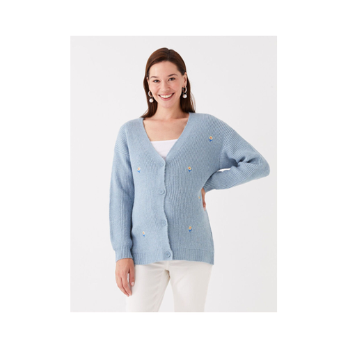 Bild von LC Waikiki Strickjacke Blau Regular Fit für Damen - XL
