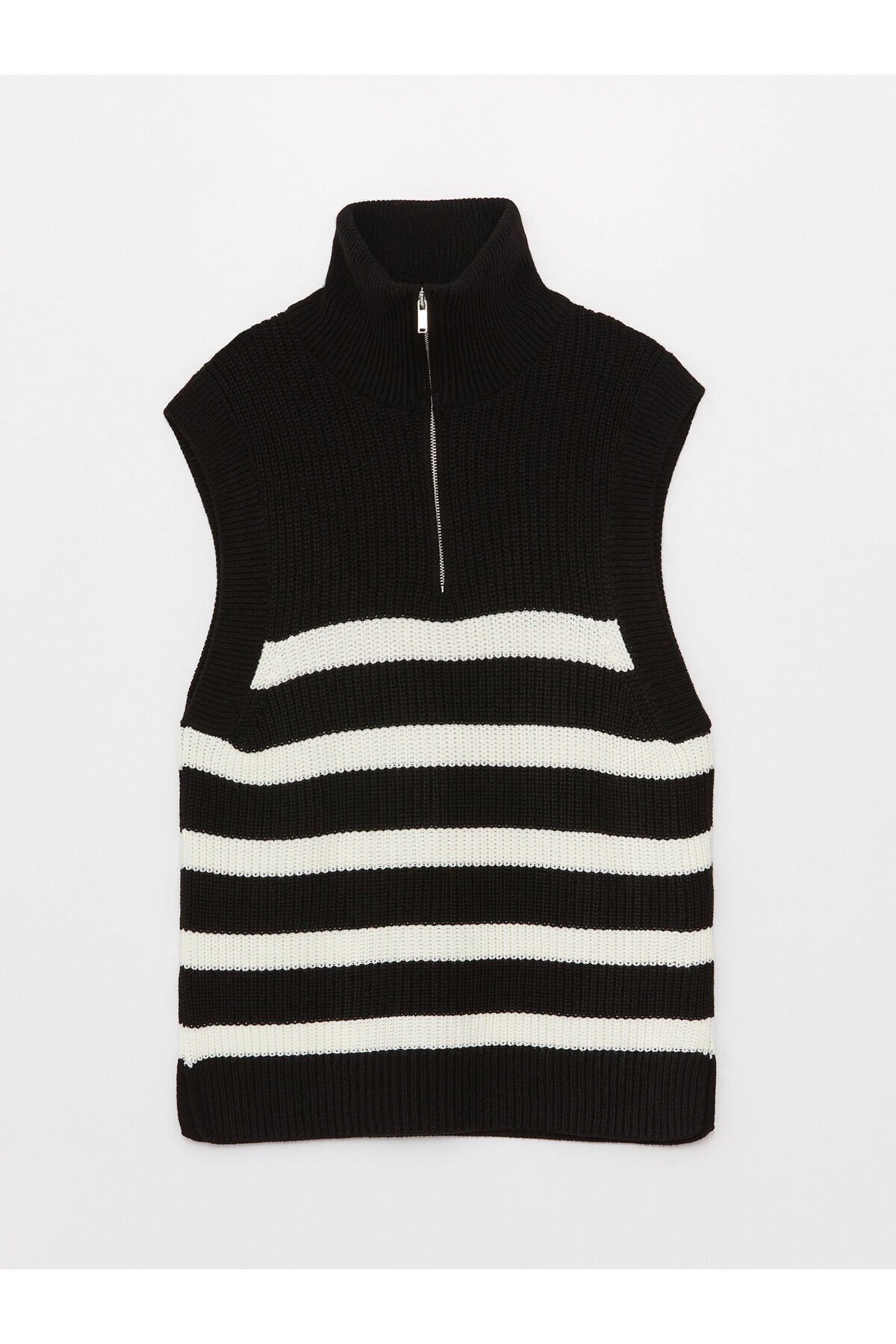 Bild von LC Waikiki Gestreifter Oversize-strickpullover Mit Stehkragen für Damen - XS-S