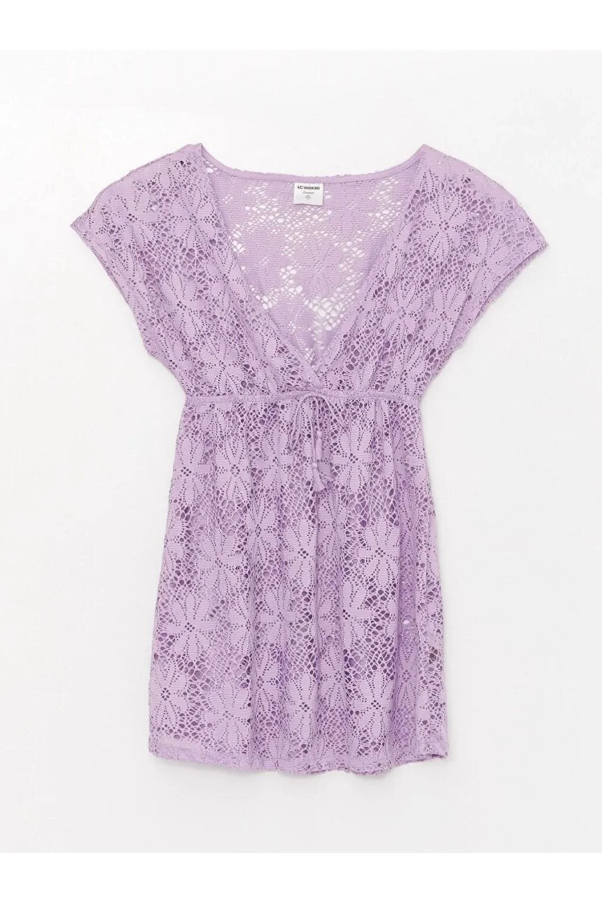 Bild von LC Waikiki Lcw Dream V-ausschnitt Spitze Kurzarm Strandkleid für Damen - S