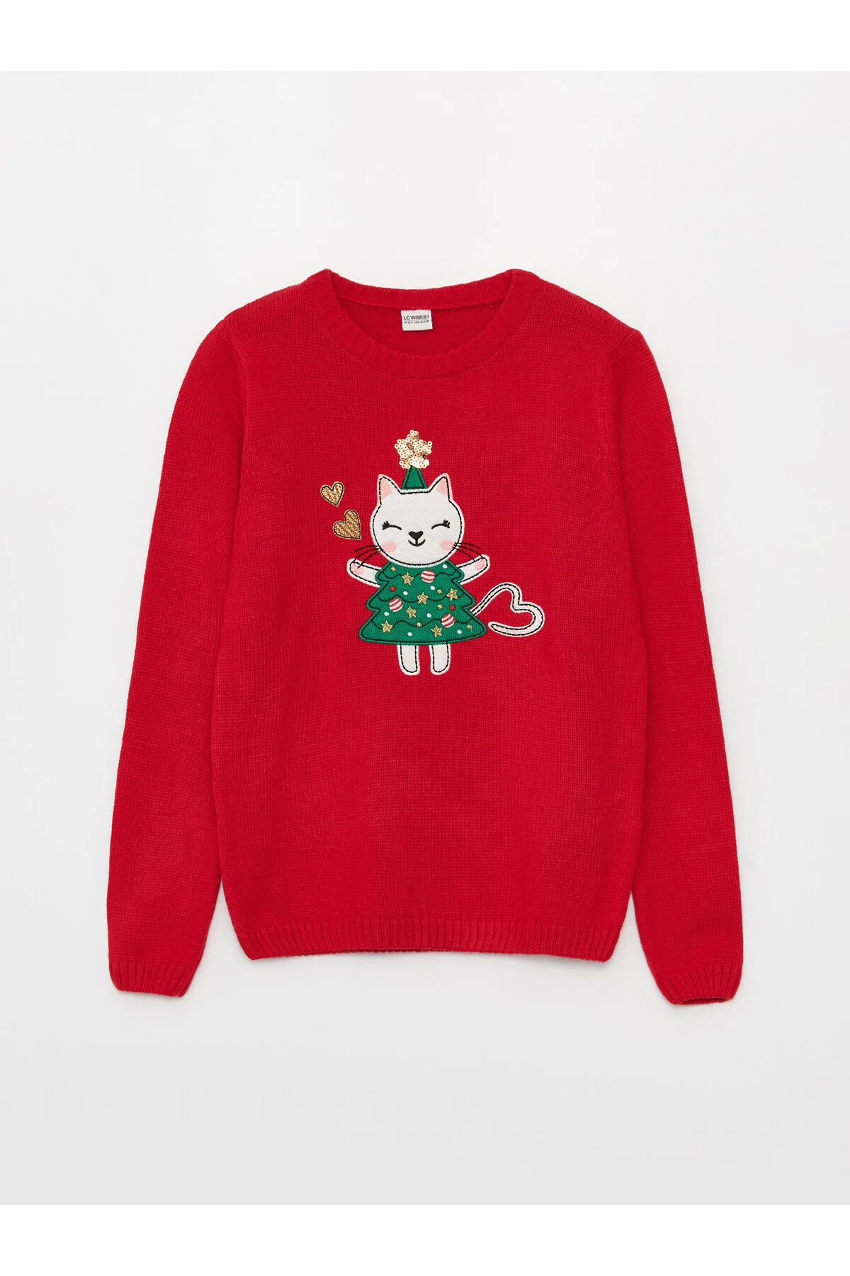 Bild von LC Waikiki Neujahrsthema – Langarm-strickpullover Für Mädchen Mit Rundhalsausschnitt für Damen - 3–4 Jahre