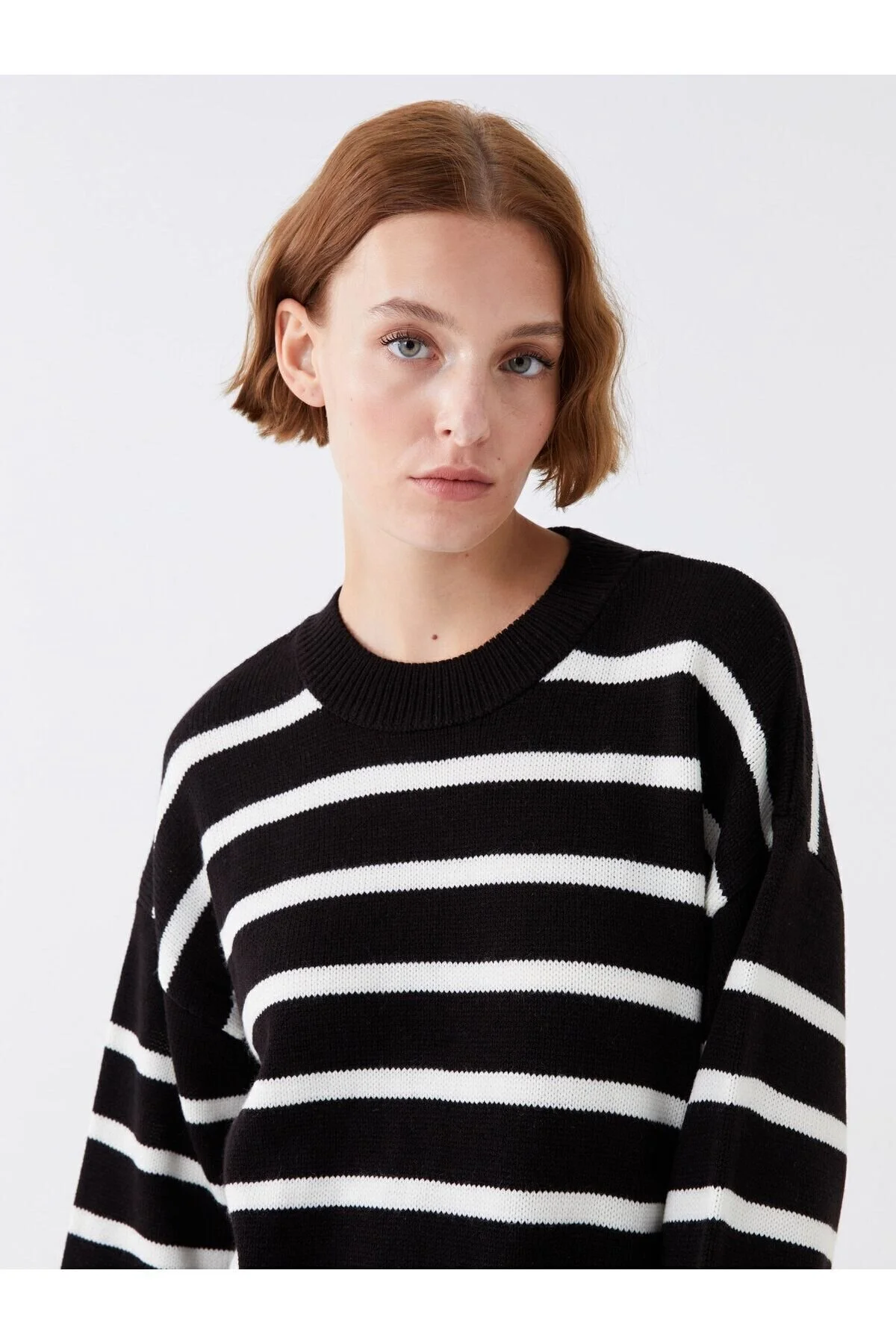 Bild von LC Waikiki Gestreifter, Langärmliger Strickpullover Mit Rundhalsausschnitt für Damen - XS