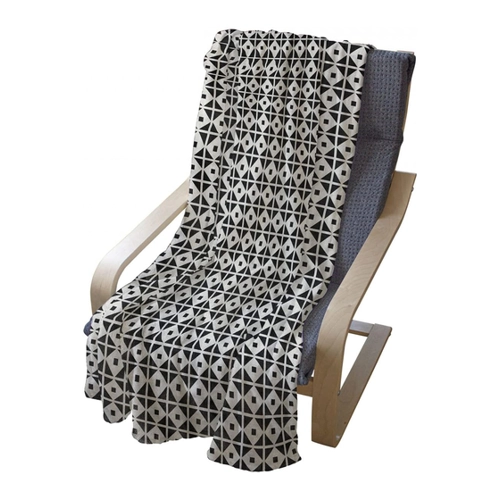 Bild von ABAKUHAUS Retro Weiche Kuscheldecke Sofadecke - Monochrom Abstract Squares