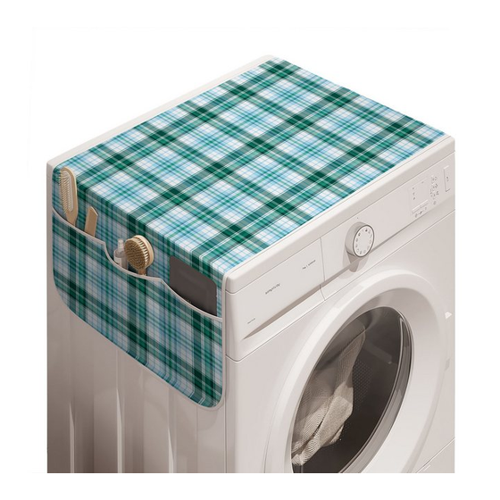 Bild von Abakuhaus Badorganizer Anti-Rutsch-Stoffabdeckung für Waschmaschine und Trockner, Kariert Checkered Tartan