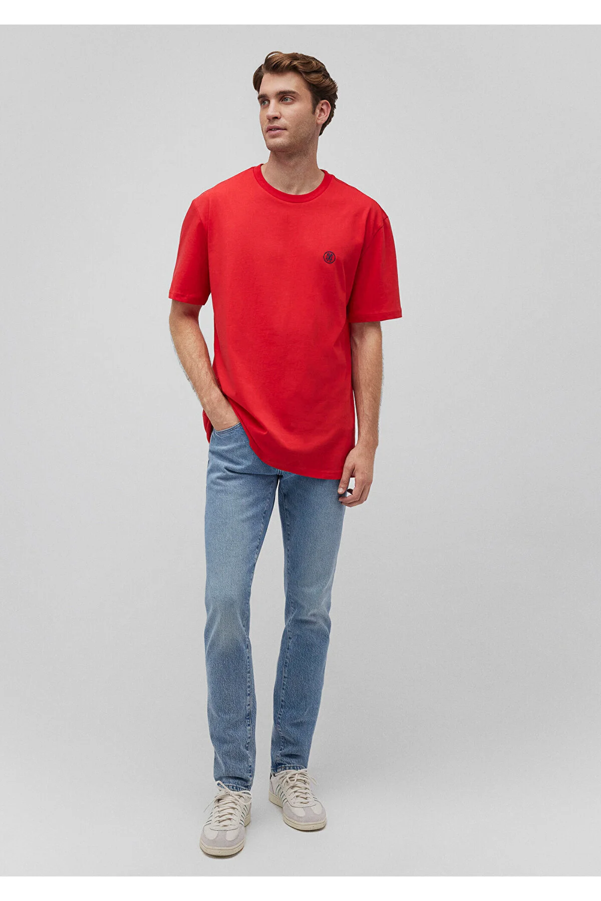 Bild von Mavi Rotes T-shirt Mit Aufgesticktem Seal-logo, Lockere Passform, -70471 für Herren - XS