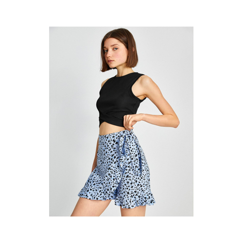 Bild von Koton Mini-Shorts-Rock mit Gemustertem Rüschen-Krawatten-Detail