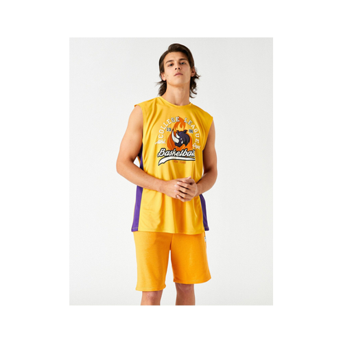Bild von Koton Herren Unterhemd mit Basketball-Nashorn-Druck