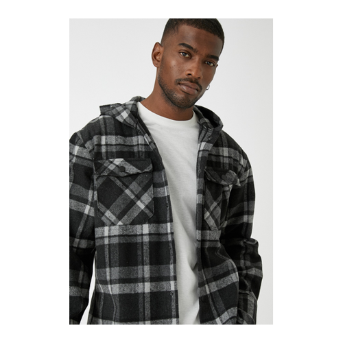 Bild von Koton Schwarzes Kariertes Sweatshirt für Herren - L