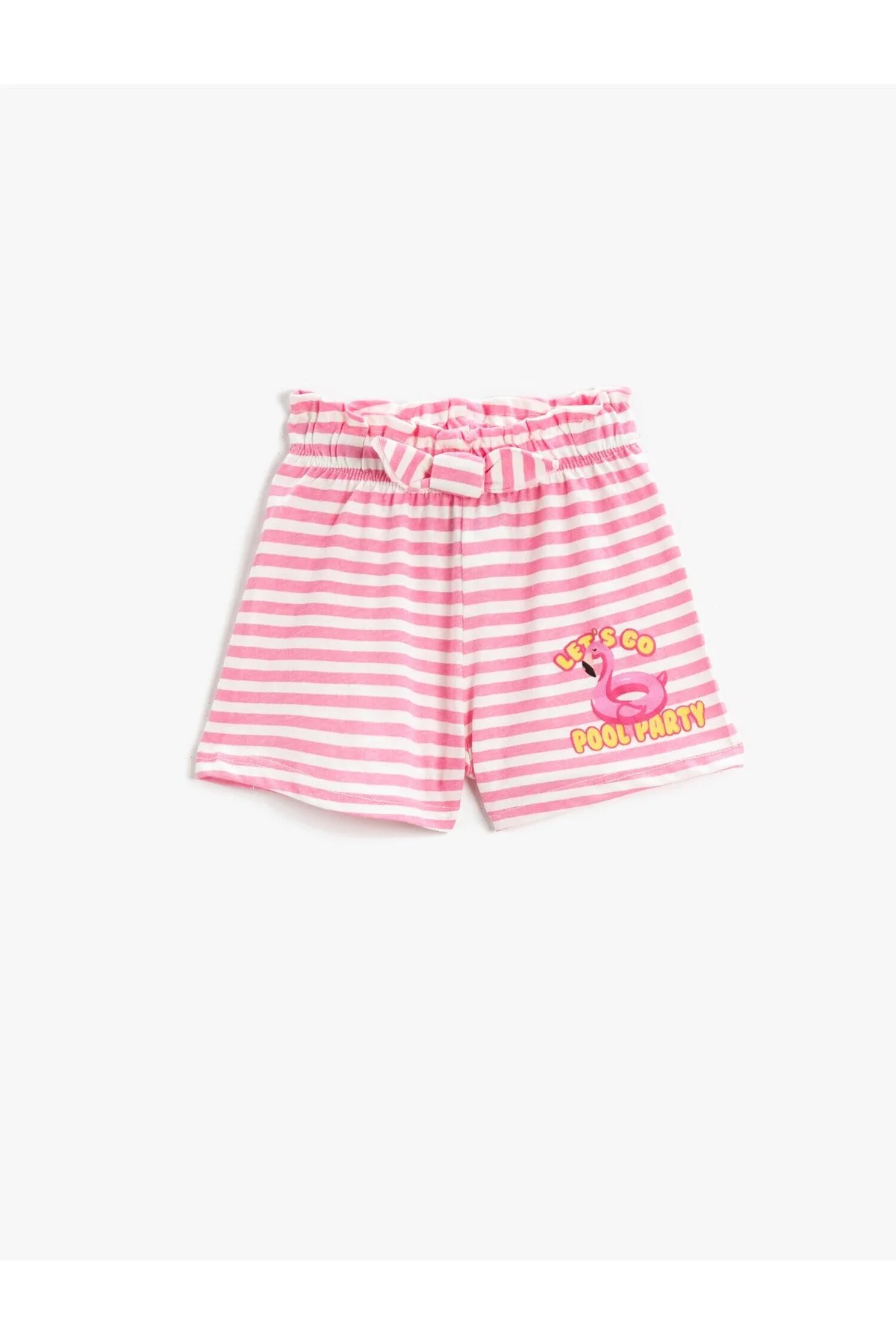 Bild von Koton Bedruckte Shorts Aus Baumwolle Mit Schleifendetail für Damen - 6–9 Monate
