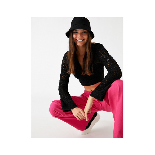 Bild von Koton Crop Cardigan Mit Wickelverschluss für Damen - L