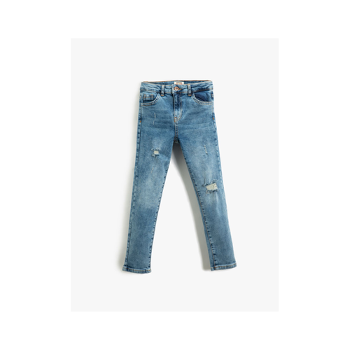 Bild von Koton Jeanshose mit ausgefranstem Detail – Slim-Jeans für Herren