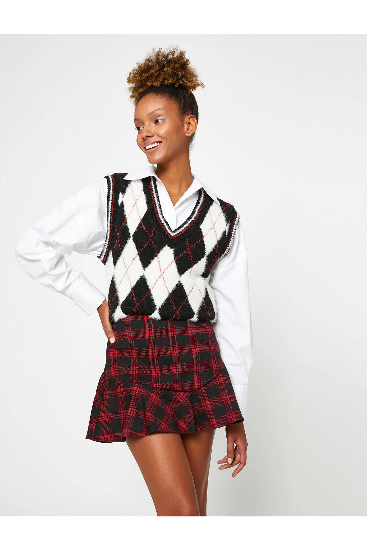 Bild von Koton Schmal Geschnittener Minirock Mit Volantsaum für Damen - XL