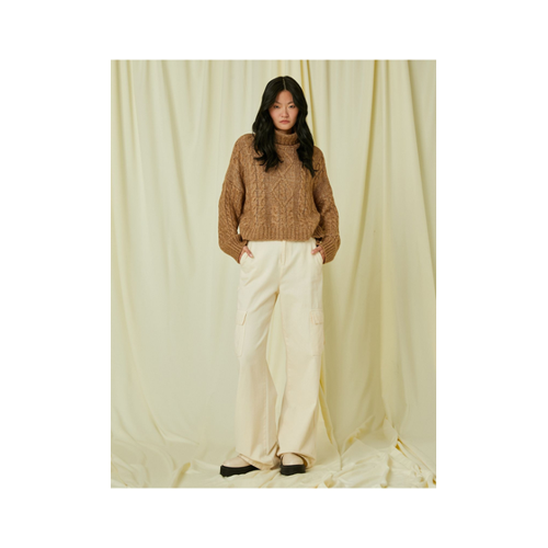 Bild von Koton Kurzer Rollkragenpullover für Damen - Beige
