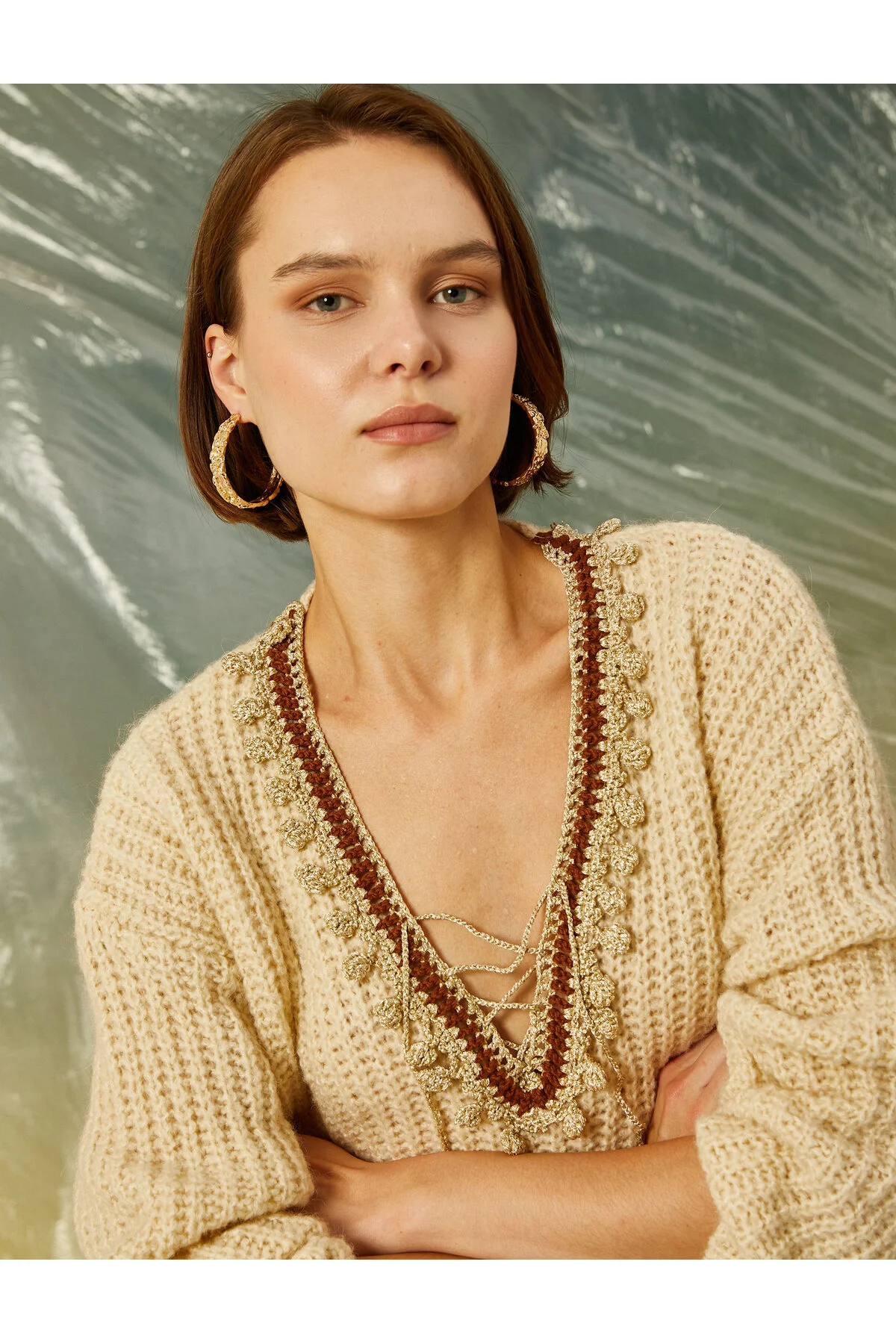 Bild von Koton Beiger Pullover für Damen - S