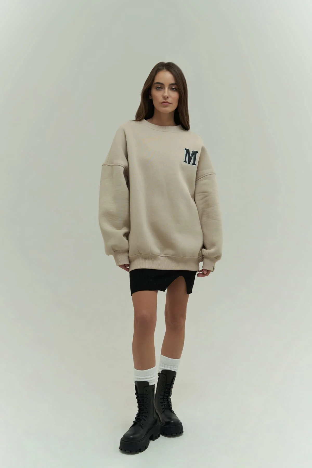 Bild von MAİ COLLECTİON Venera Bone Oversize-sweatshirt für Damen - S